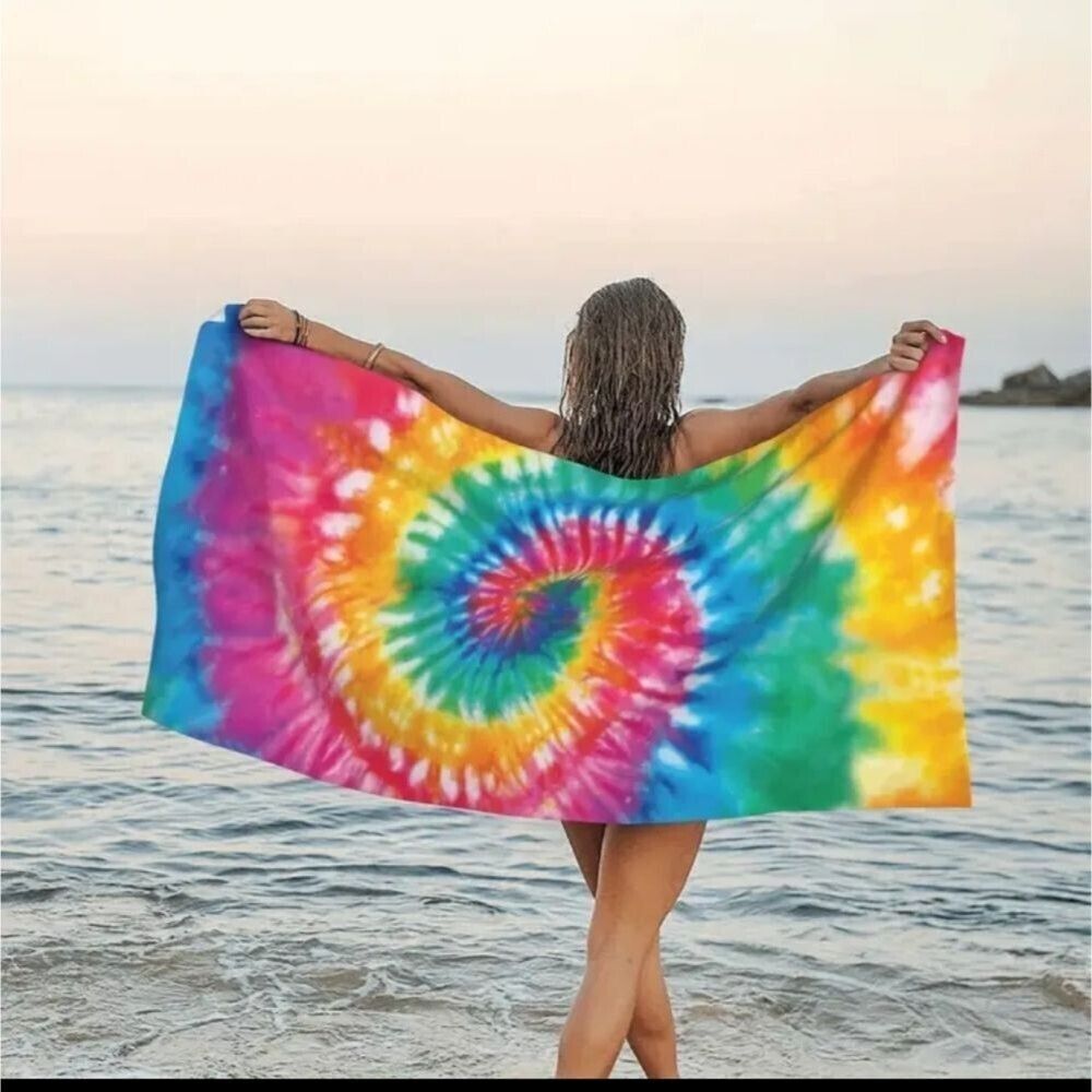 TIE dye swirl microfiber lightweight moisture wicking towel